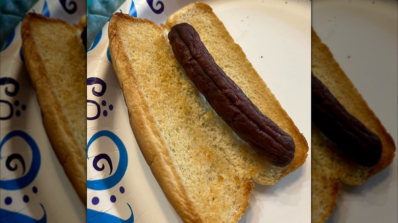 Overcooked hot dog