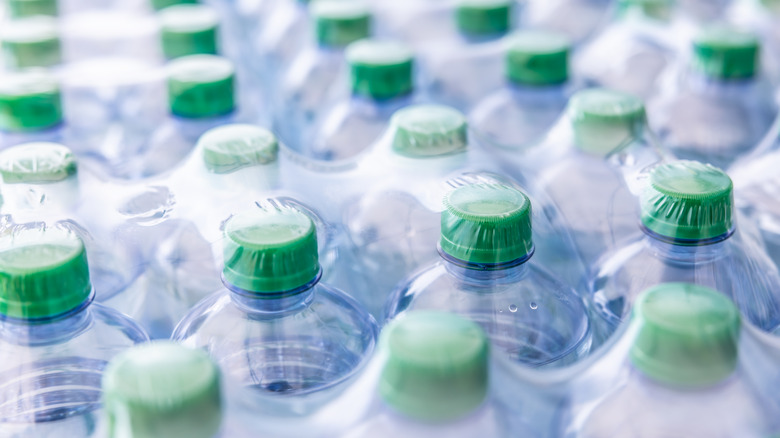Cases of bottled water