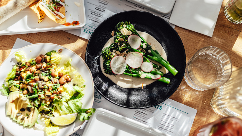 Two vegetarian dishes