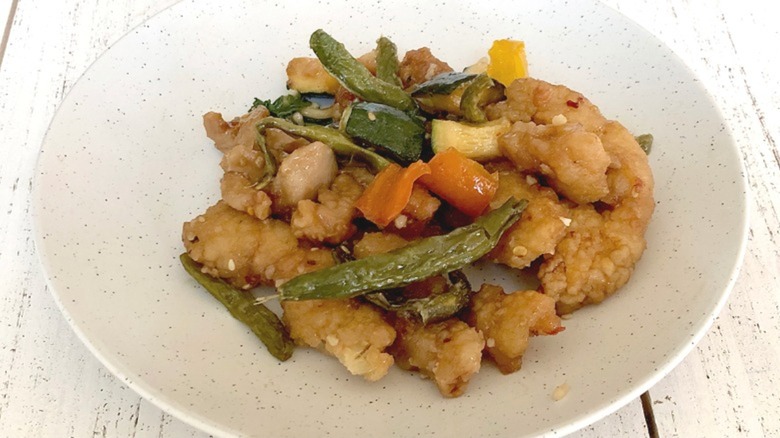 Panda Express honey sesame chicken on plate