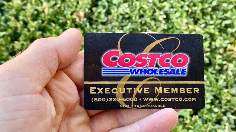 Hand holding Costco executive membership card