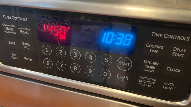 Oven control panel and buttons