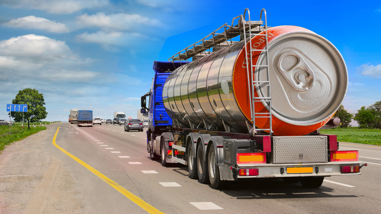 Beer delivery truck on highway