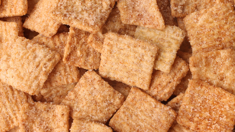 close up of cinnamon toast crunch cereal pieces