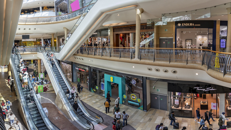 Interior of an indoor shopping mall