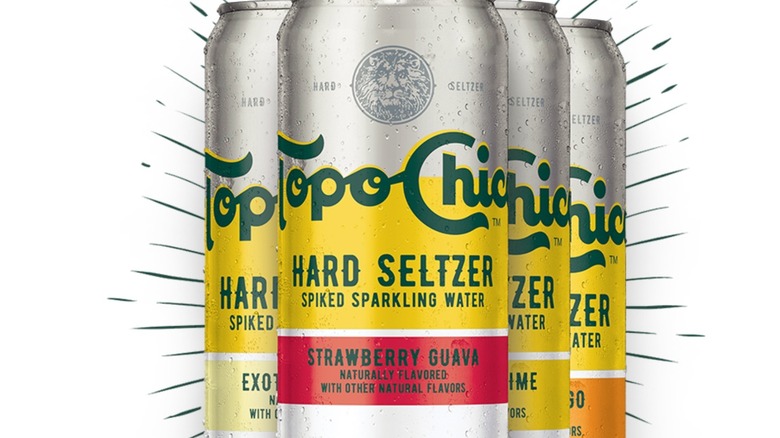 Topo Chico hard seltzer cans