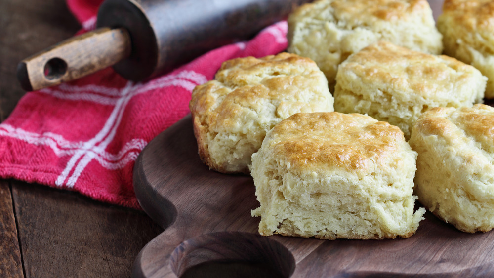 Biscuits on a chopping board