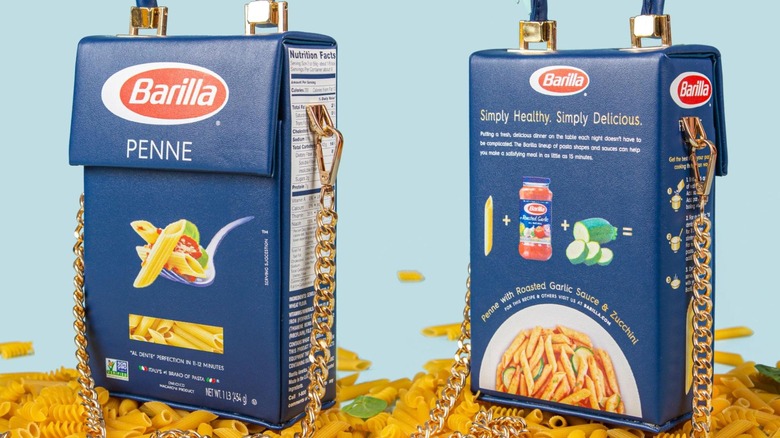 The Barilla pasta box inspired handbag