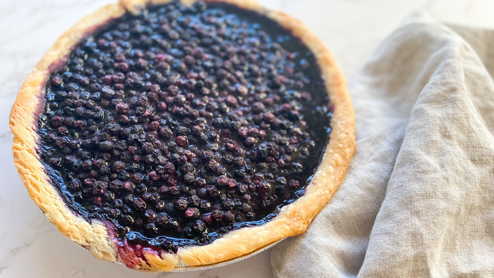 blueberry pie served