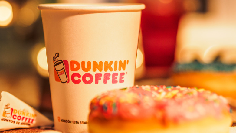 Dunkin' coffee and donut