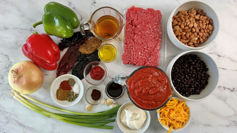 Ingredients for bourbon chili