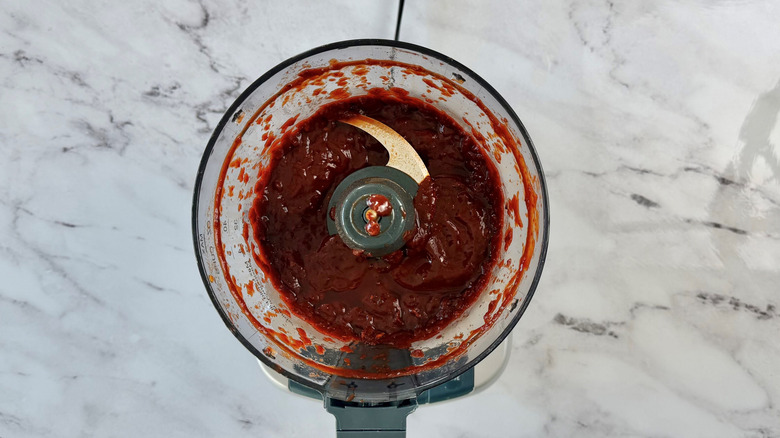 Chile paste in food processor