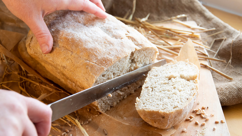 A loaf of fresh-baked bread