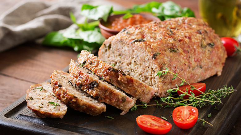 Meatloaf on a serving platter