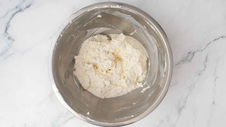Creamy mixture in bowl