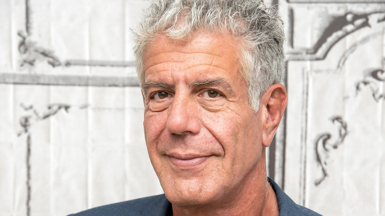 Anthony Bourdain smiling.