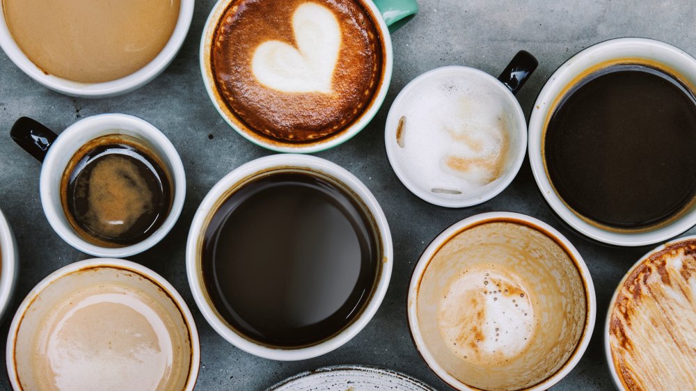 various cups of different coffees