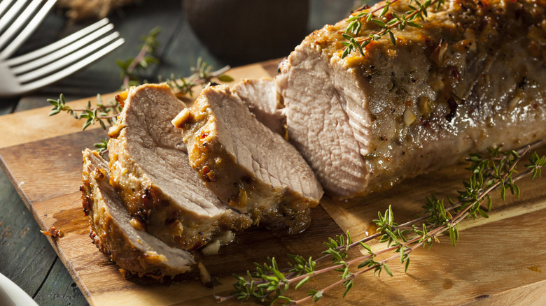 sliced cooked pork tenderloin