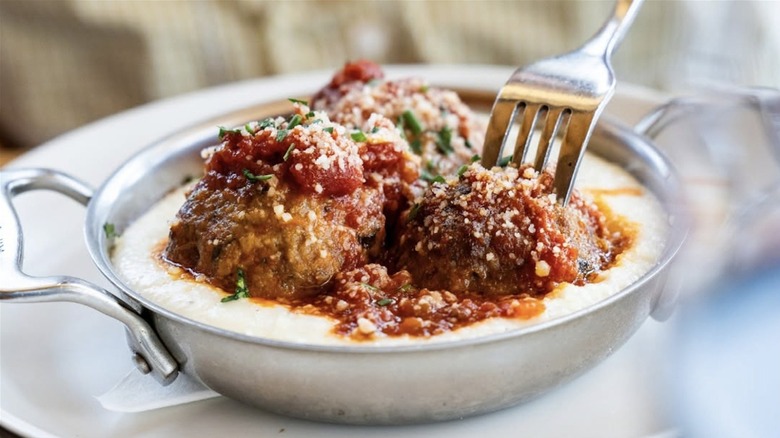 Italian meatballs and polenta appetizer from North Italia