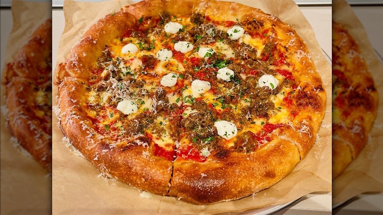 Spicy meatball pizza from North Italia