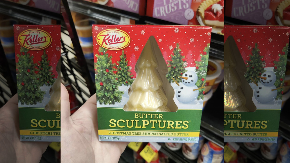 Keller's creamery Christmas tree butter sculpture 