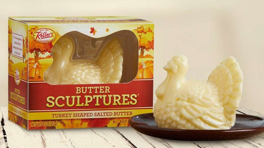 Keller's Creamery turkey-shaped butter sculpture thanksgiving