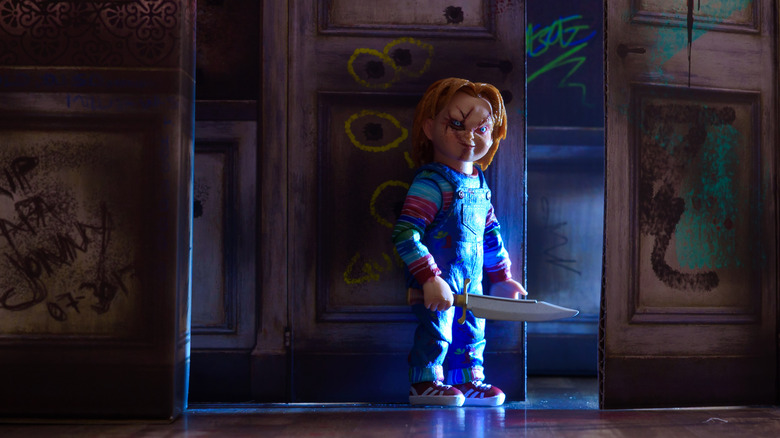 Chucky doll with knife
