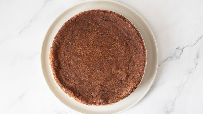Cinnamon sugar cheesecake on plate