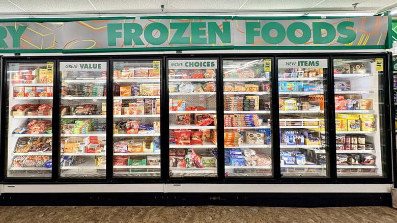 A Dollar Tree frozen foods section