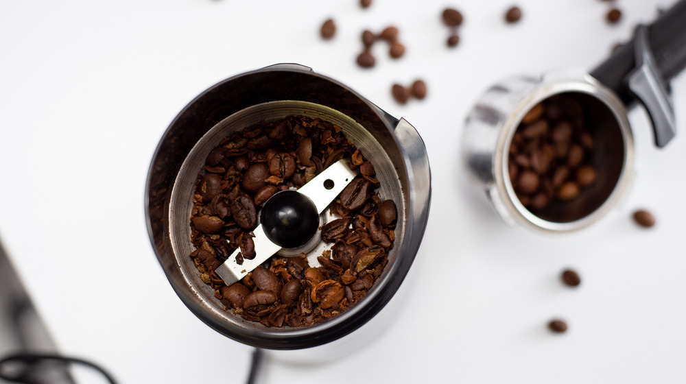 Top view of a coffee grinder