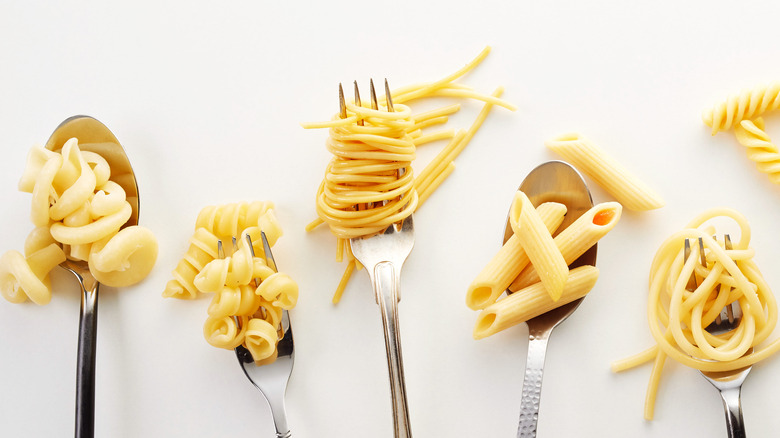 dry pasta forks and spoons