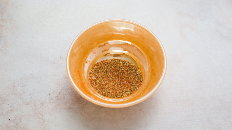 spice mixture in orange bowl