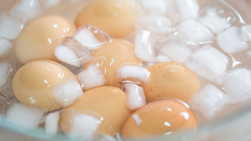 eggs in an ice bath