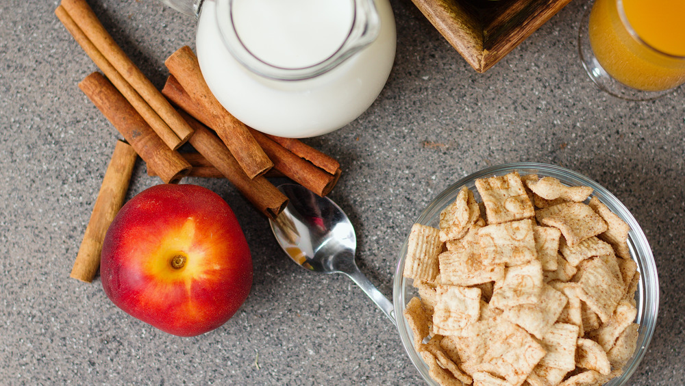 Cinnamon Toast Crunch cereal in a bowl