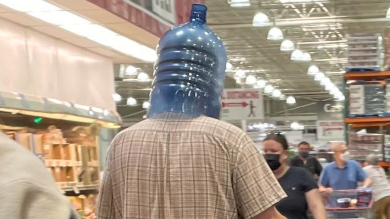 Water jug mask at Costco