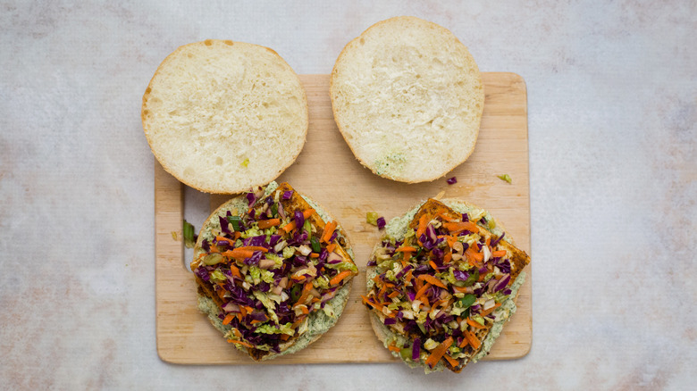 tofu sandwiches on board