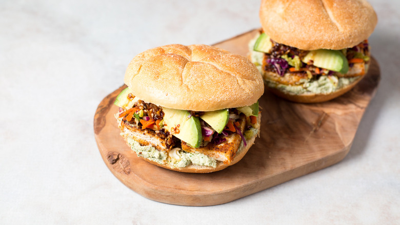 tofu sandwiches on board