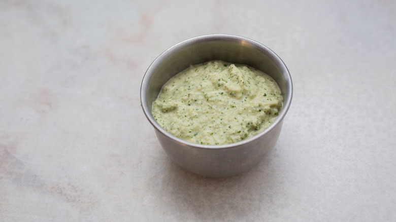 cilantro cashew cream in bowl
