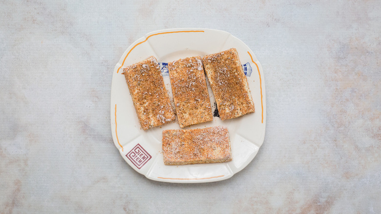seasoned tofu on plate