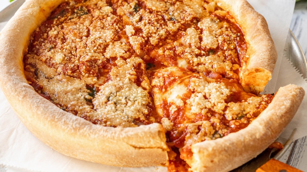 deep dish pizza recipe ready to serve