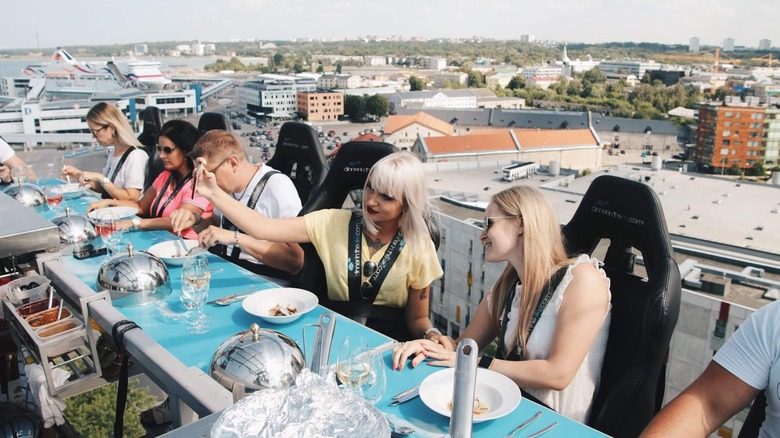 Guests at a Dinner in the Sky