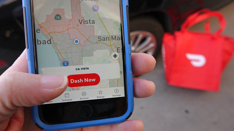 doordash delivery app on phone screen