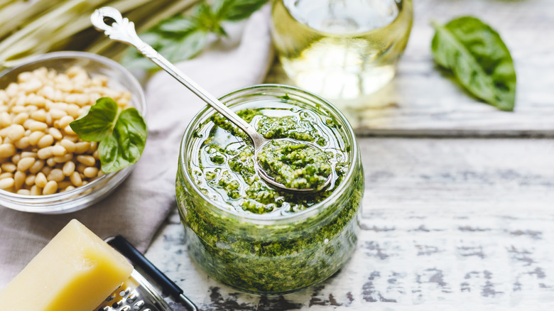 Pesto in a jar 