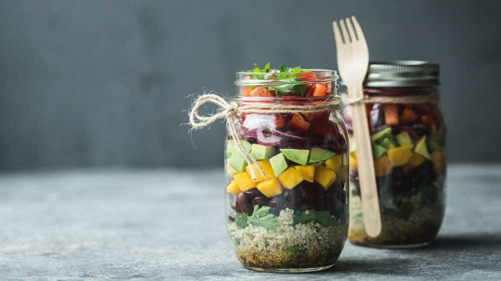 Salad in mason jar