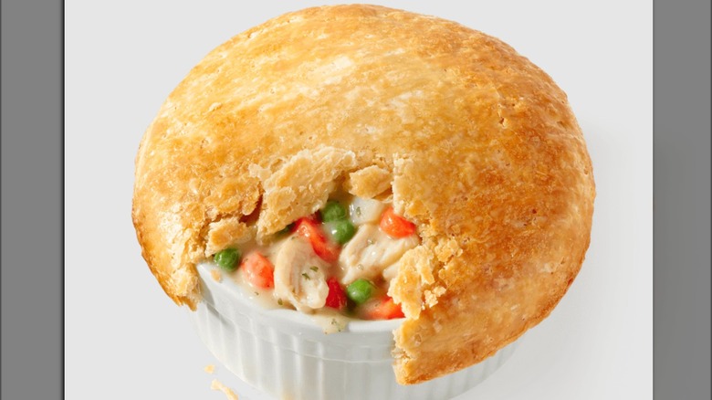 partially eaten KFC pot pie