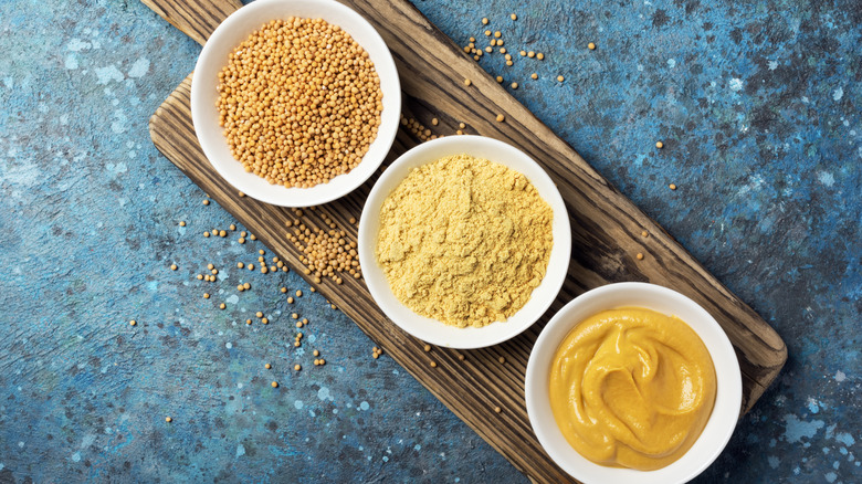 three varieties of mustard