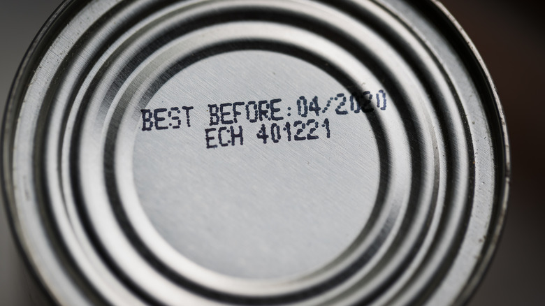 Best before date on can