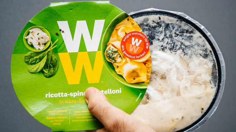 Weight Watchers frozen meal in plastic bowl