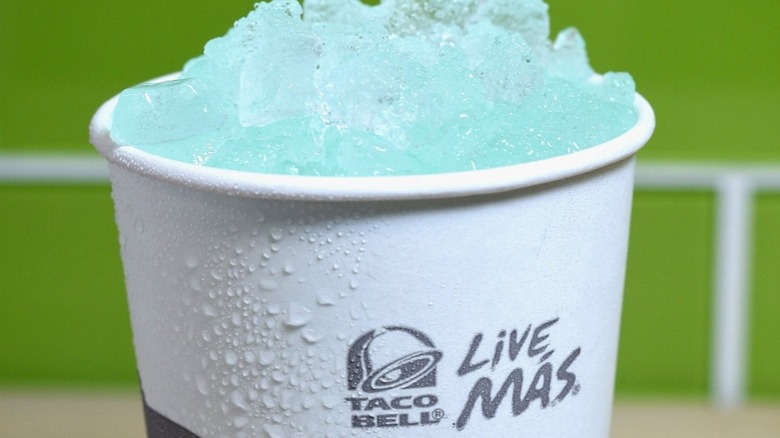 Baja Blast in a Taco Bell cup with ice