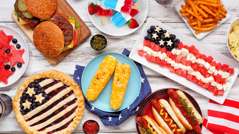 American foods with US Flag desserts